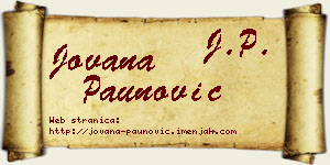 Jovana Paunović vizit kartica